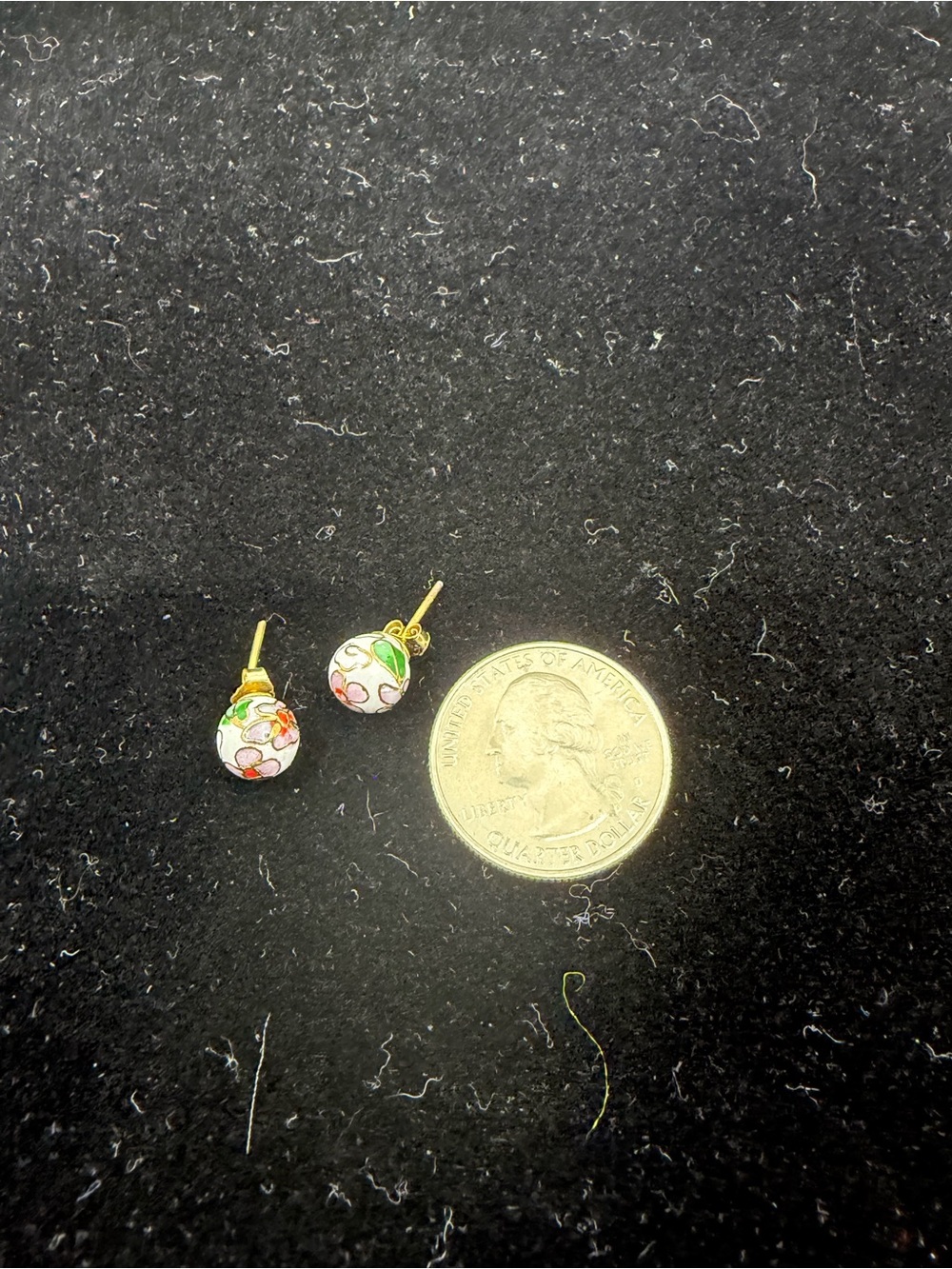 Cloisonné enamel bead necklace 18” & 2pr matching earrings - Picture 8 of 8